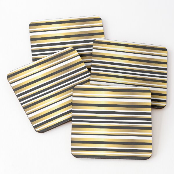 Item preview, Black, Gold and White Vintage Stripes  designed and sold by Gerson Ramos.