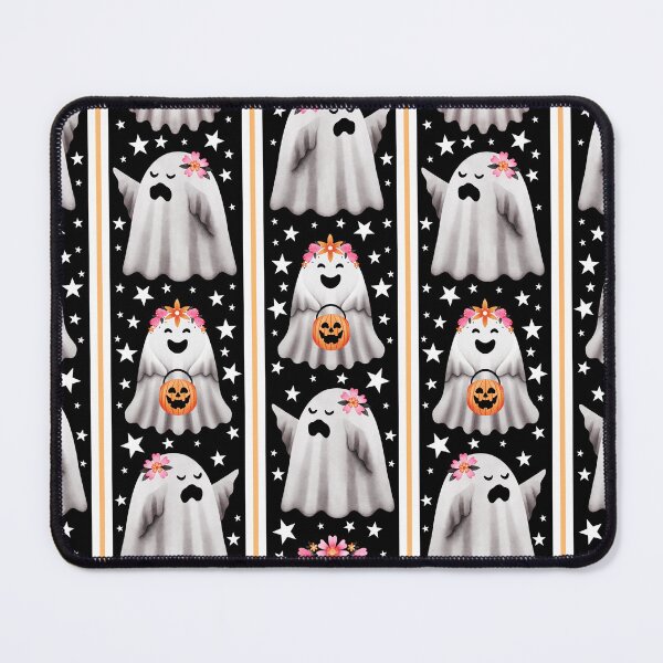 Item preview, Ghosts in Flower Crowns and Stripes on Black - Pastel Halloween designed and sold by KConfetti.