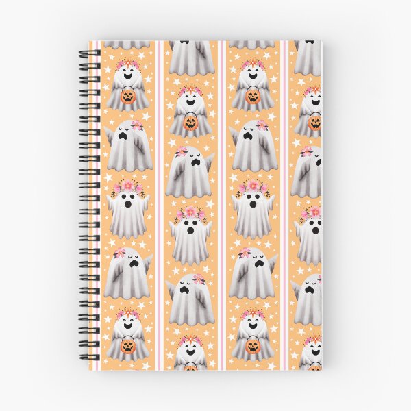 Item preview, Ghosts in Flower Crowns and Stripes on Orange - Pastel Halloween designed and sold by KConfetti.