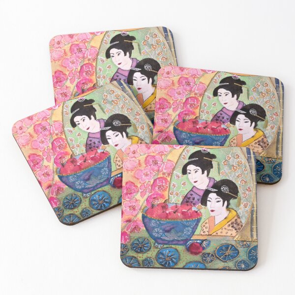 Item preview, Japanese Ladies with Bowl of Cherries designed and sold by AntoinetteAlexi.