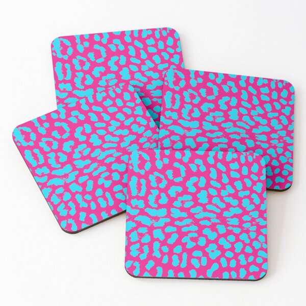 Item preview, Leopard pattern in pink and turquoise - animal fur designed and sold by MadandMean.