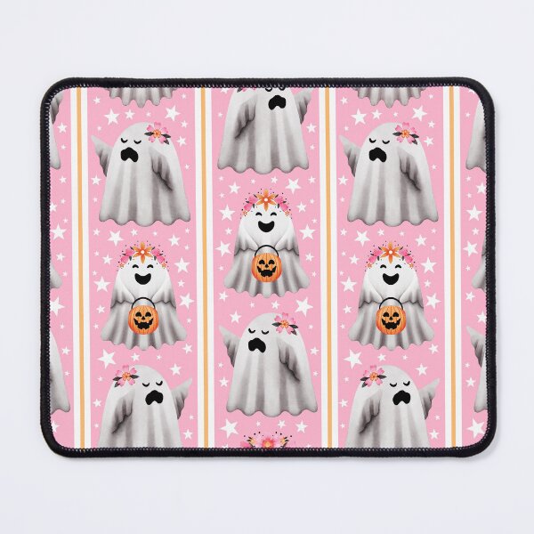 Item preview, Ghosts in Flower Crowns and Stripes on Pink - Pastel Halloween designed and sold by KConfetti.