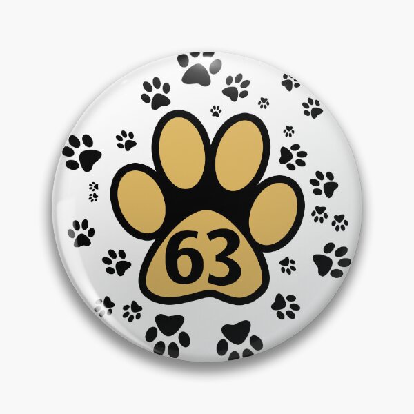 Item preview, 63 - number with animal paw pattern designed and sold by MadandMean.