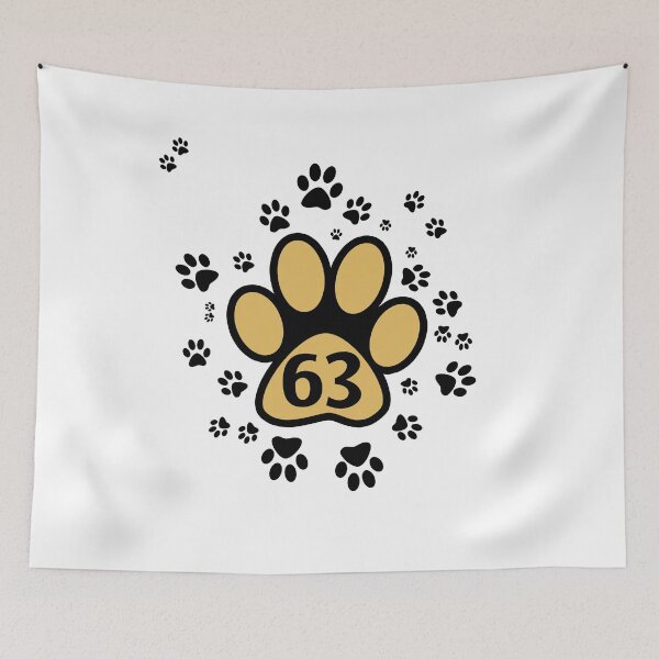 Item preview, 63 - number with animal paw pattern designed and sold by MadandMean.