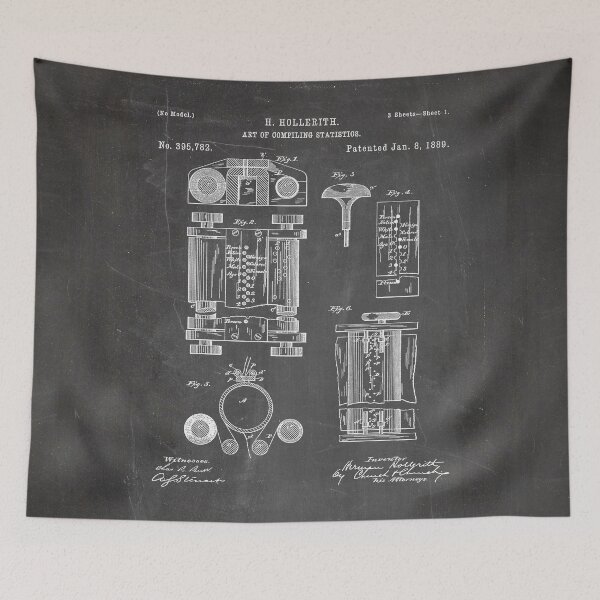 Item preview, First Computer Patent - Technology Art - Black Chalkboard designed and sold by patentpress.
