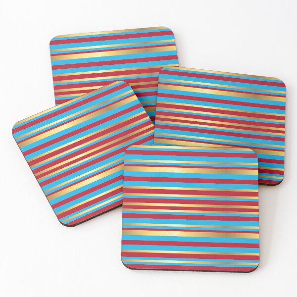Item preview, Red, Gold and Sky Blue Vintage Stripes designed and sold by Gerson Ramos.
