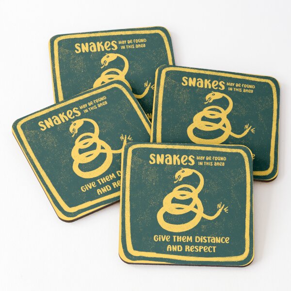 Item preview, dark green sign attention for snakes designed and sold by MaddaMom.