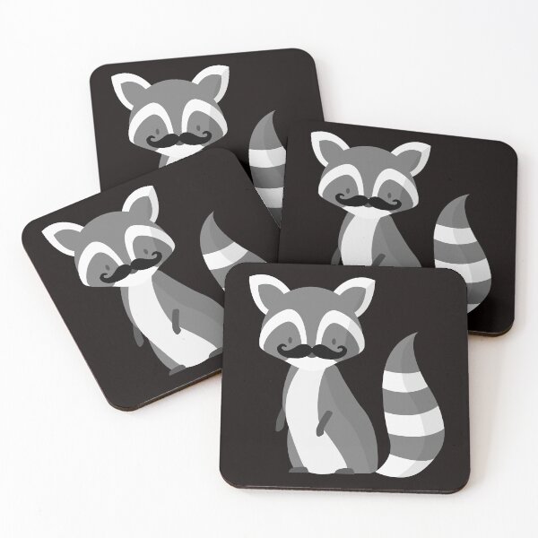Item preview, Cute Racoon Moustache designed and sold by Buyeseoshop.