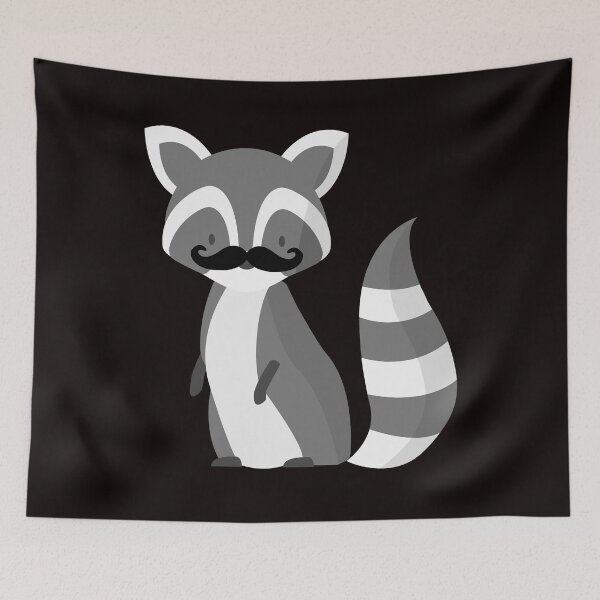Item preview, Cute Racoon Moustache designed and sold by Buyeseoshop.