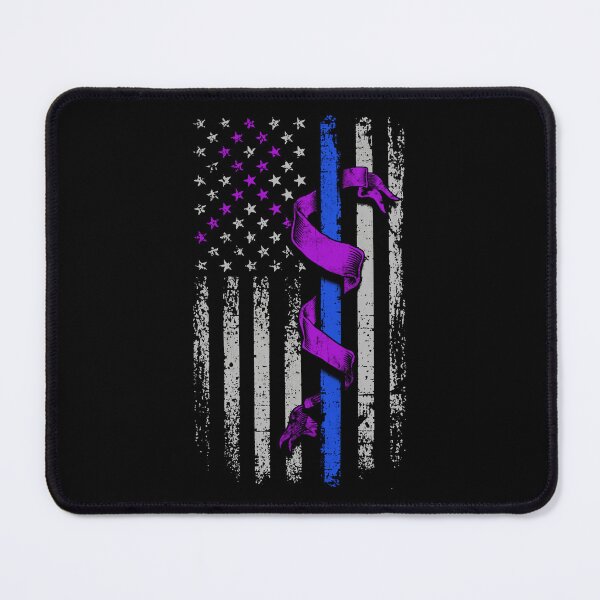 Item preview, Alzheimers Awareness Flag American Police Officer Alzheimers Awareness Peach Ribbon Warrior designed and sold by OtiliaNikolaus.