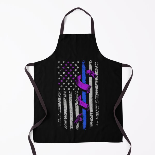Item preview, Alzheimers Awareness Flag American Police Officer Alzheimers Awareness Peach Ribbon Warrior designed and sold by OtiliaNikolaus.