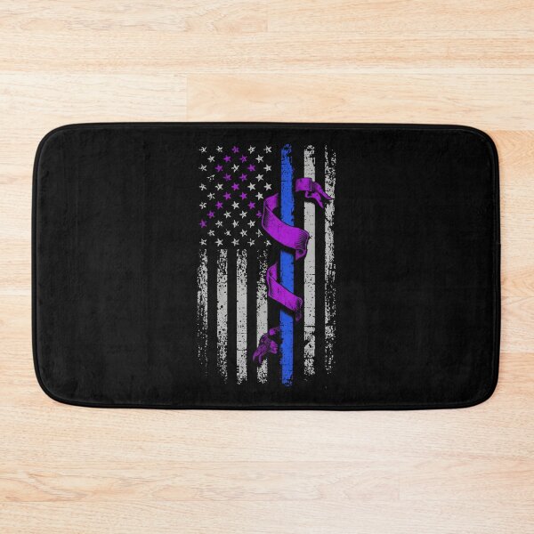 Item preview, Alzheimers Awareness Flag American Police Officer Alzheimers Awareness Peach Ribbon Warrior designed and sold by OtiliaNikolaus.
