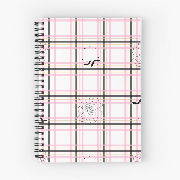 Item preview, Halloween Plaid Pink, Orange, Black with Bats and Spiderwebs - Pastel Halloween designed and sold by KConfetti.