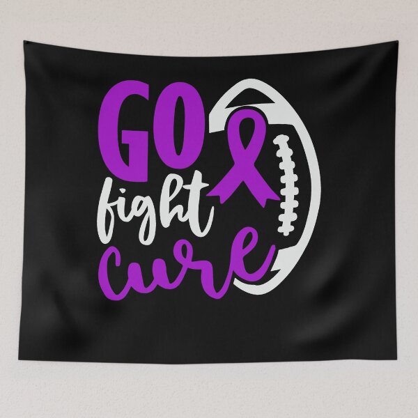 Item preview, Alzheimers Awareness Football Tackle Go Fight Cure Alzheimers Awareness Purple Ribbon Warrior Support designed and sold by OtiliaNikolaus.
