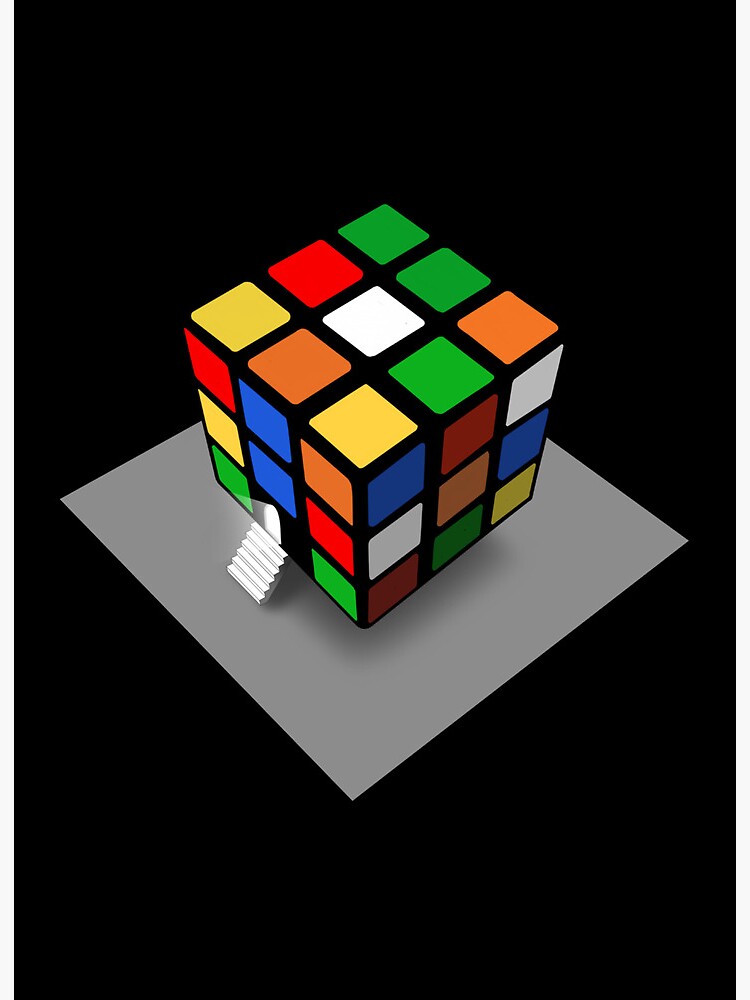 Impression rigide for Sale avec l'œuvre « Cool Math Rubik Rubix Rubics  Player Cube Amoureux des mathématiques » de l'artiste ArcanWilkinson