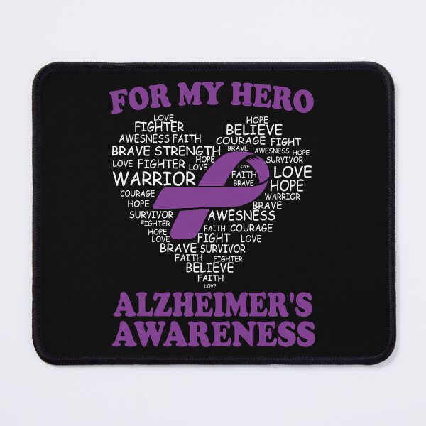 Item preview, Alzheimers Awareness For My Hero Alzheimer's Awareness Ribbon Heart designed and sold by OtiliaNikolaus.