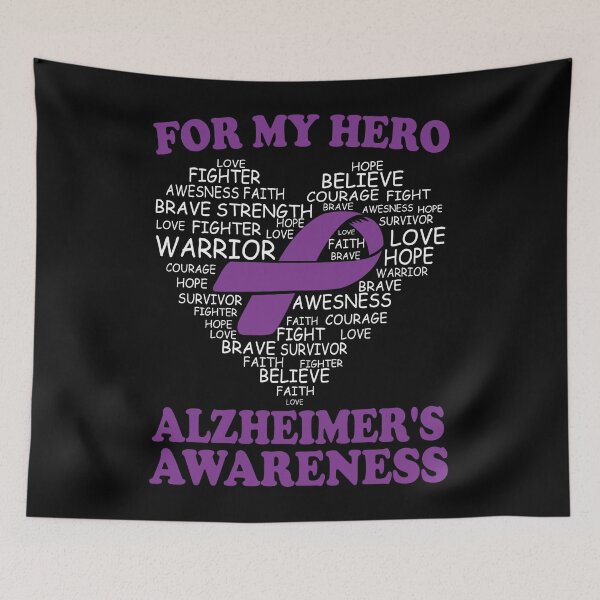 Item preview, Alzheimers Awareness For My Hero Alzheimer's Awareness Ribbon Heart designed and sold by OtiliaNikolaus.