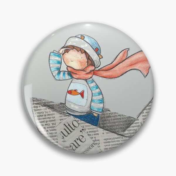 Item preview, Little Boy Sailing Nautical Paper Boat  designed and sold by ChristinasMess.