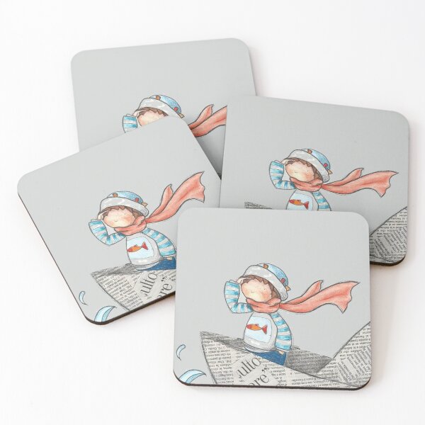 Item preview, Little Boy Sailing Nautical Paper Boat  designed and sold by ChristinasMess.