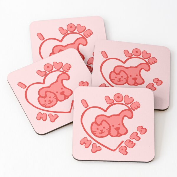 Item preview, I Love My Pets Cat Dog Owner Heart Red designed and sold by everything4eva.