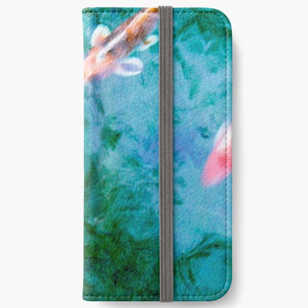 Turquoise Waters Yellow and Orange Koi Fish Zen Nature Photograph iPhone Wallet