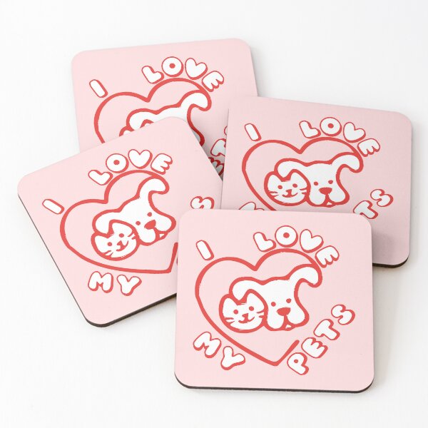 Item preview, I Love My Pets Cat Dog Owner Heart Red designed and sold by everything4eva.