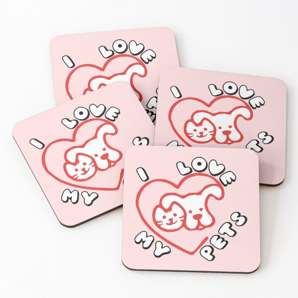 Item preview, I Love My Pets Cat Dog Owner Heart Red designed and sold by everything4eva.