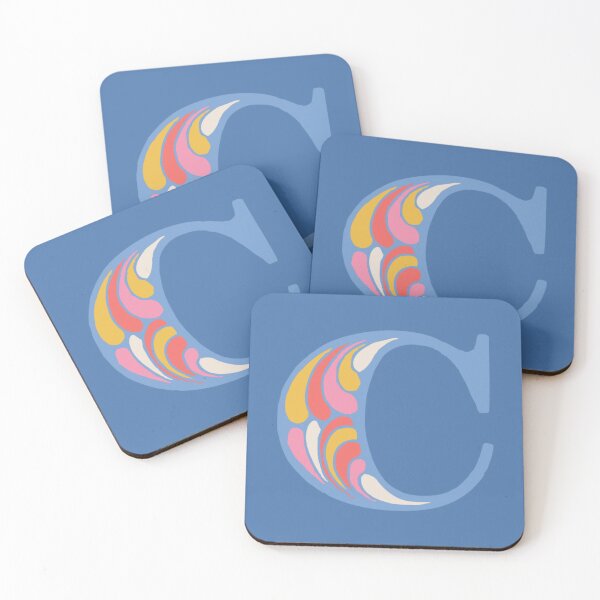 Item preview, Letter C Fancy Monogram Hippie Initial Blue designed and sold by everything4eva.