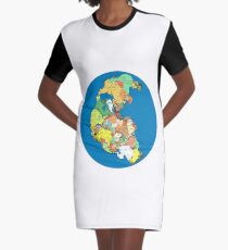 Pangea Political World Map Graphic T-Shirt Dress