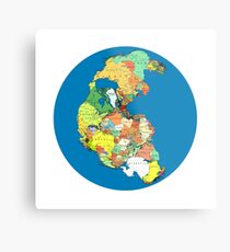Pangea Political World Map Metal Print