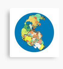 Pangea Political World Map Canvas Print