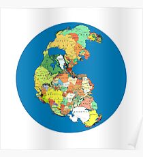 Pangea Political World Map Poster