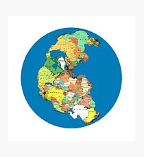 Pangea Political World Map Photographic Print