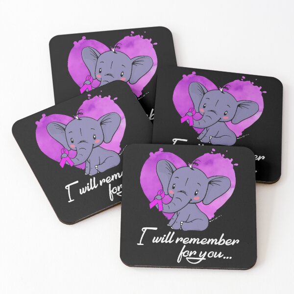 Item preview, Alzheimers Awareness I Will Remember For You Elephant Alzheimers Awareness Peach Ribbon Warrior designed and sold by OtiliaNikolaus.