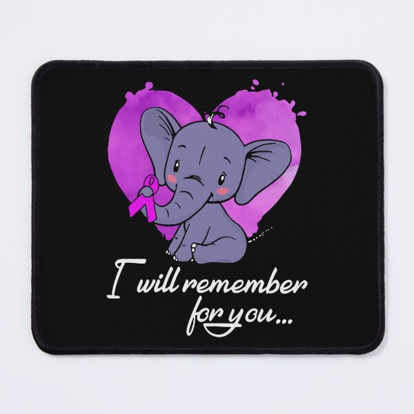 Item preview, Alzheimers Awareness I Will Remember For You Elephant Alzheimers Awareness Peach Ribbon Warrior designed and sold by OtiliaNikolaus.