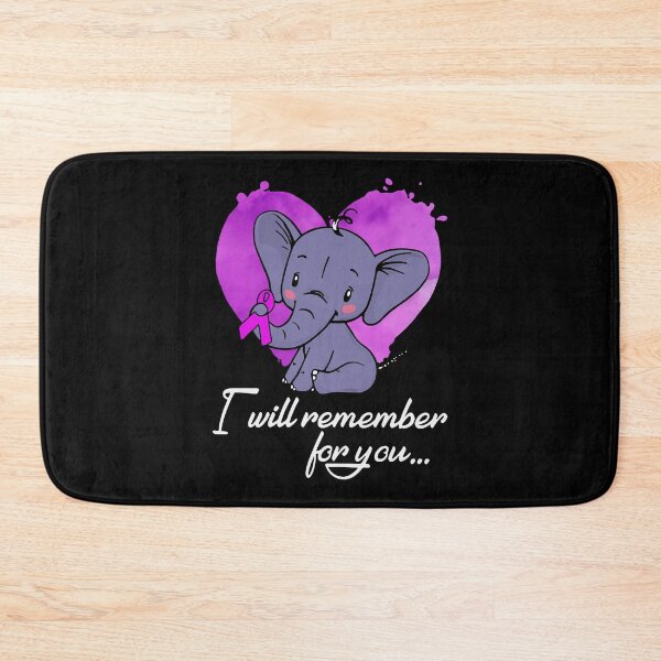 Item preview, Alzheimers Awareness I Will Remember For You Elephant Alzheimers Awareness Peach Ribbon Warrior designed and sold by OtiliaNikolaus.