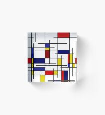 Mondrian Pattern Acrylic Block