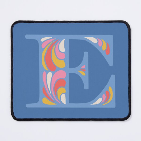 Item preview, Letter E Fancy Monogram Hippie Initial Blue designed and sold by everything4eva.