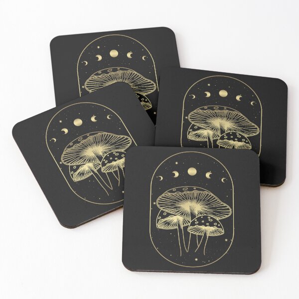 Item preview, Golden Mushrooms and Moon Phases T-Shirt designed and sold by Kanter-Gabay.
