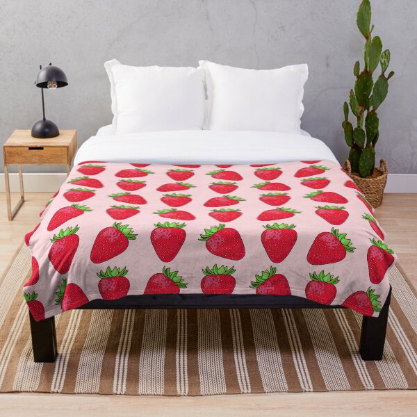 Item preview, Strawberry Pattern - Baby Pink background designed and sold by Crazy-Jiraffe.