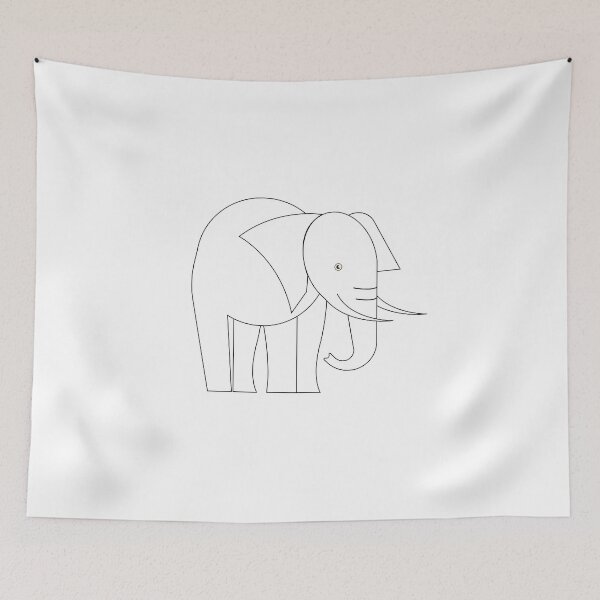 Item preview, Outlined elephant on white background designed and sold by paolboa.