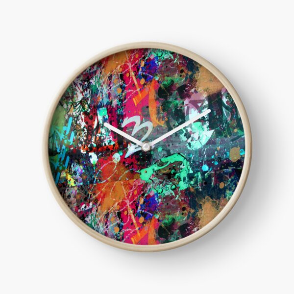 Graffiti and Paint Splatter Clock