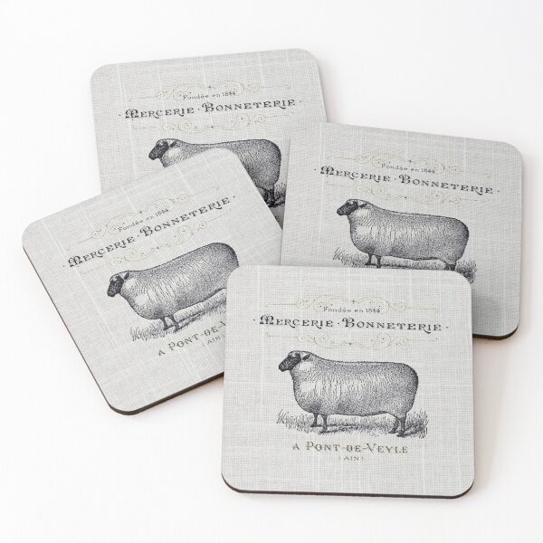 Item preview, dark academia burlap french country farmhouse chic vintage sheep designed and sold by LEILA ART SPACE.