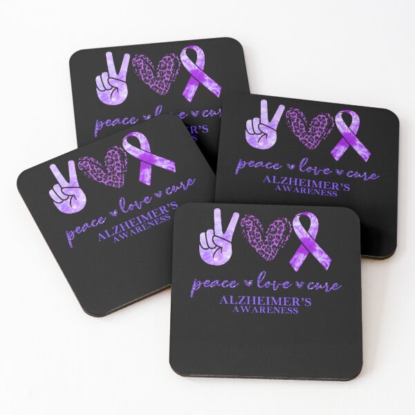 Item preview, Alzheimers Awareness Peace Love Cure Alzheimer's Awareness Ribbon Gift designed and sold by OtiliaNikolaus.