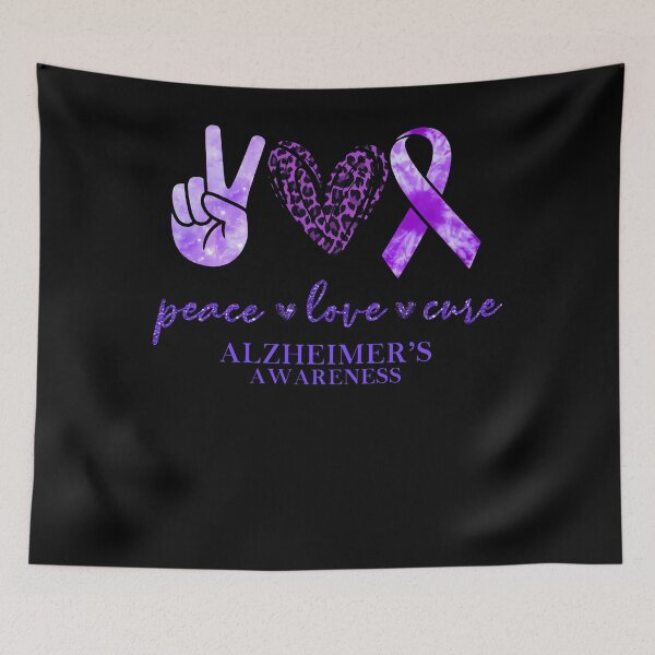 Item preview, Alzheimers Awareness Peace Love Cure Alzheimer's Awareness Ribbon Gift designed and sold by OtiliaNikolaus.