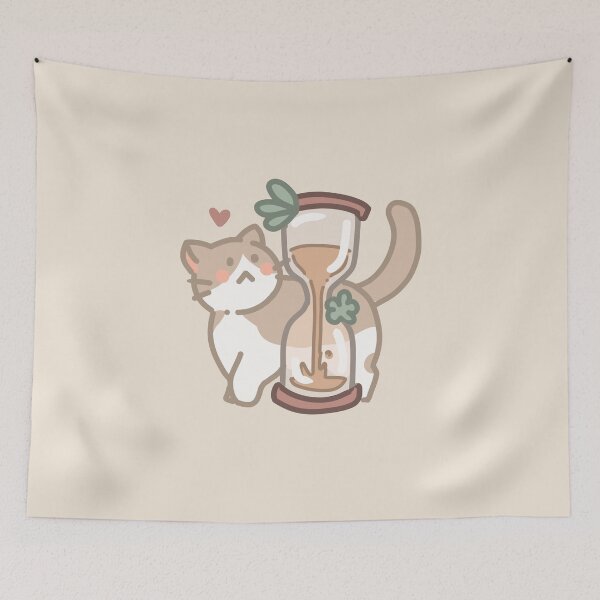 Item preview, Cat Loves Sand Clock designed and sold by dzakiyaatifa.