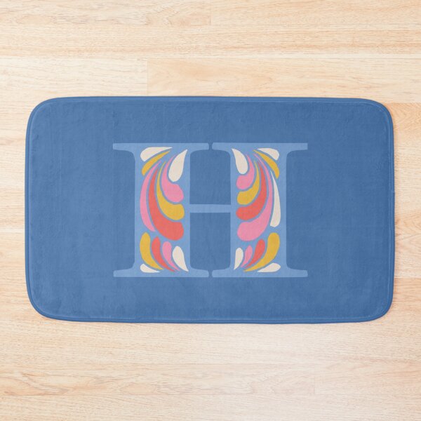 Item preview, Letter H Fancy Monogram Hippie Initial Blue designed and sold by everything4eva.