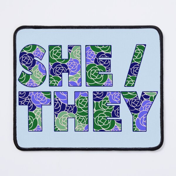 Item preview, SHE / THEY pronouns trans non-binary roses designed and sold by incurablehippie.