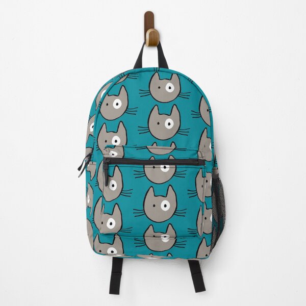 Item preview, Grey Cat Face (on teal) designed and sold by Julia Marshall Felix.