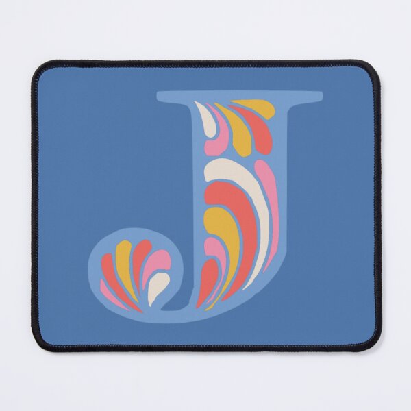 Item preview, Letter J Fancy Monogram Hippie Initial Blue designed and sold by everything4eva.